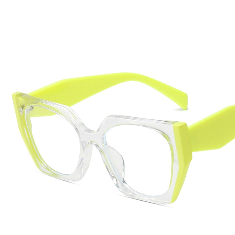 CCspace Women's Full Rim Square Cat Eye Tr 90 Titanium Eyeglasses 56790 Full Rim CCspace C3Yellow  