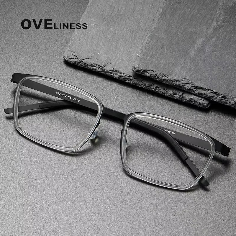 Oveliness Unisex Full Rim Square Titanium Eyeglasses 9711 Full Rim Oveliness   