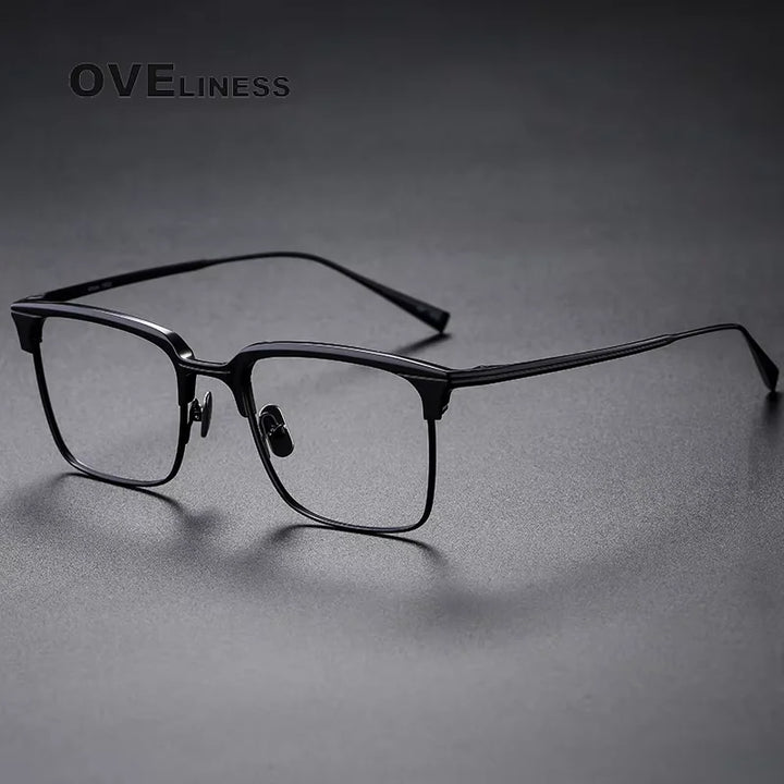 Oveliness Women's Full Rim Square Acetate Titanium Eyeglasses 614137