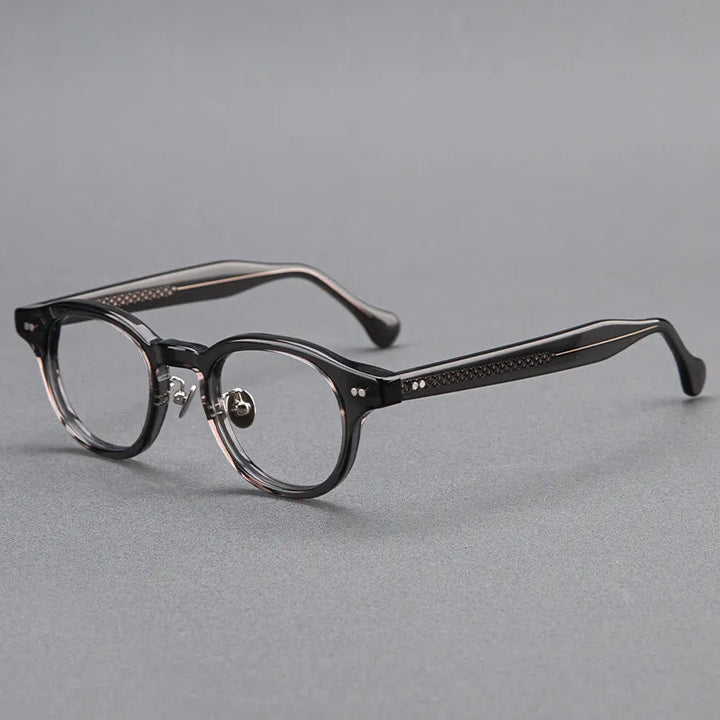 Black Mask Unisex Full Rim Round Acetate Eyeglasses BM-527
