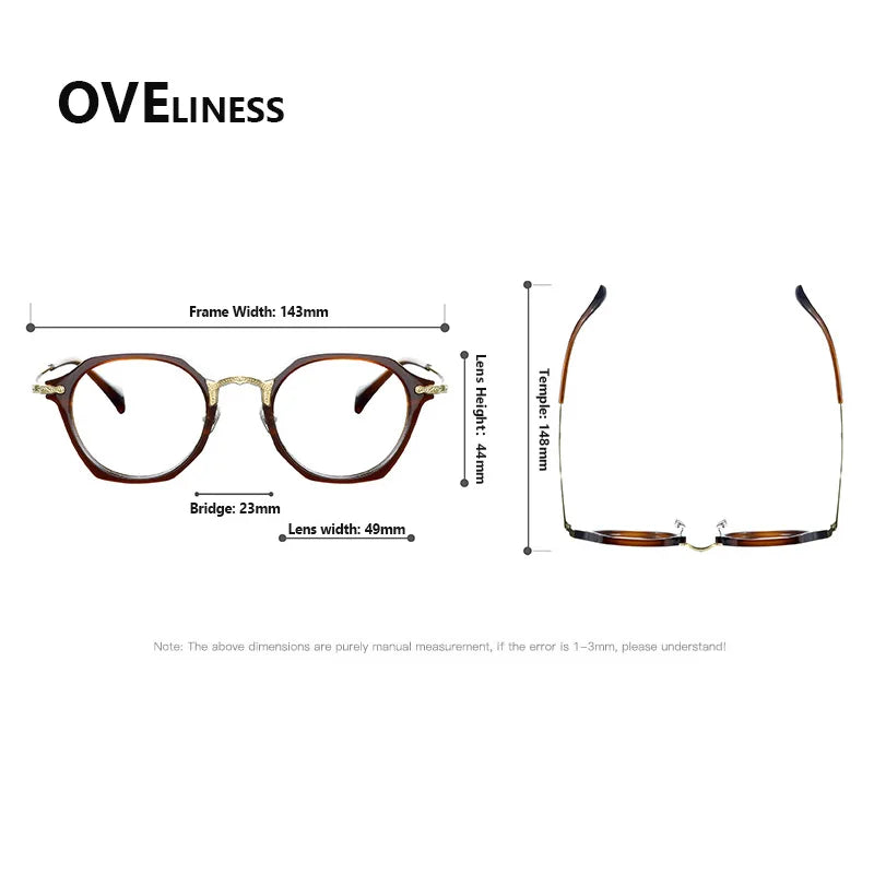 Oveliness Unisex Full Rim Oval Acetate Titanium Eyeglasses 926009
