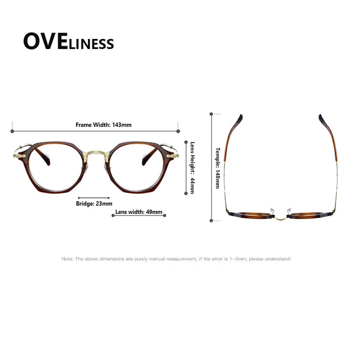 Oveliness Unisex Full Rim Oval Acetate Titanium Eyeglasses 926009