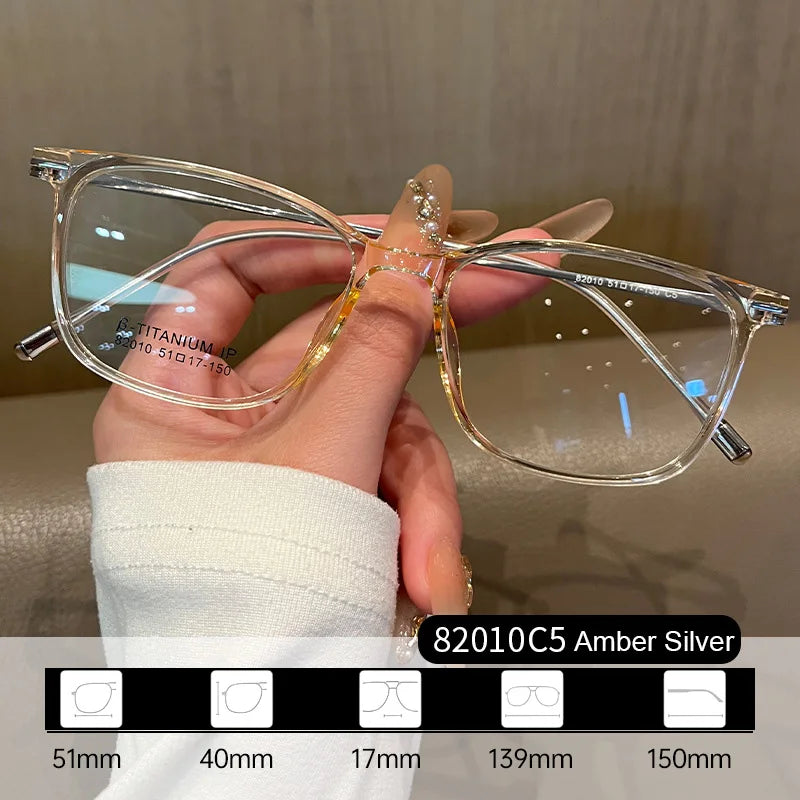 Gmei Women's Full Rim Square Tr 90 Titanium Eyeglasses 82010