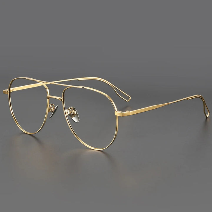 Hdcrafter Unisex Full Rim Oval Double Bridge Titanium Eyeglasses 959016
