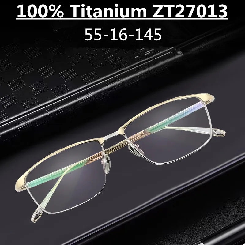 Aimee Unisex Semi Rim Square Titanium Eyeglasses 27013 Semi Rim Aimee   