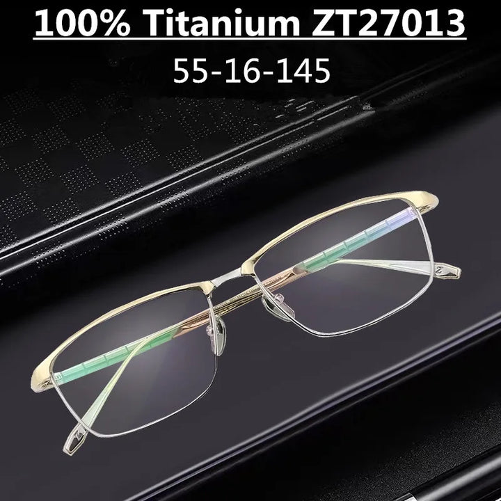 Aimee Unisex Semi Rim Square Titanium Eyeglasses 27013 Semi Rim Aimee   