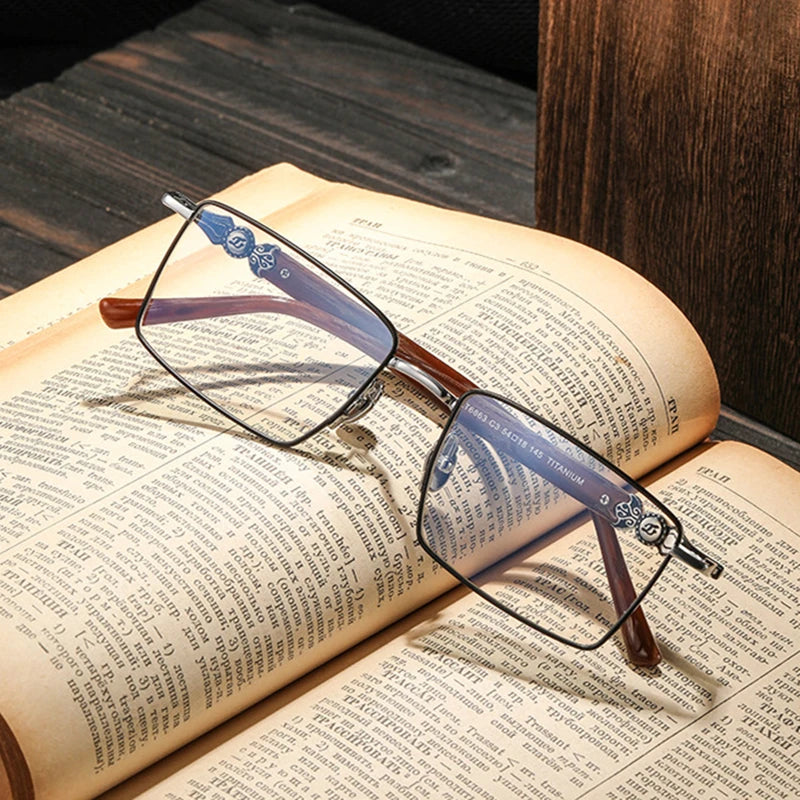 Blackmask Unisex Full Rim Square Titanium Eyeglasses BM-T6863