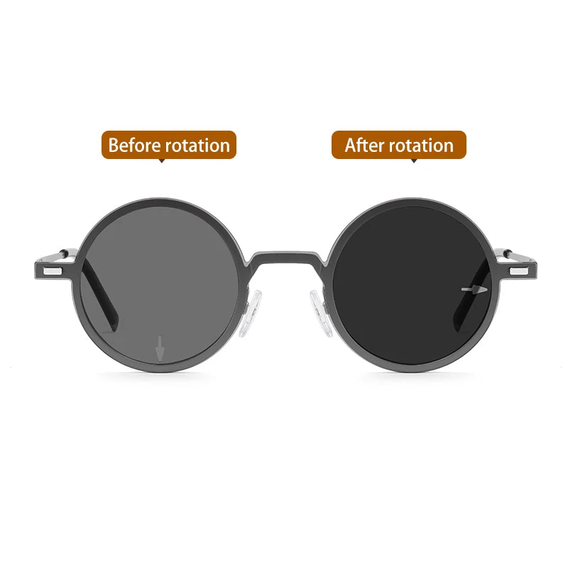 Vicky Women's Full Rim Round Steel Myopic Reading Glasses Clip On Sunglasses 520436