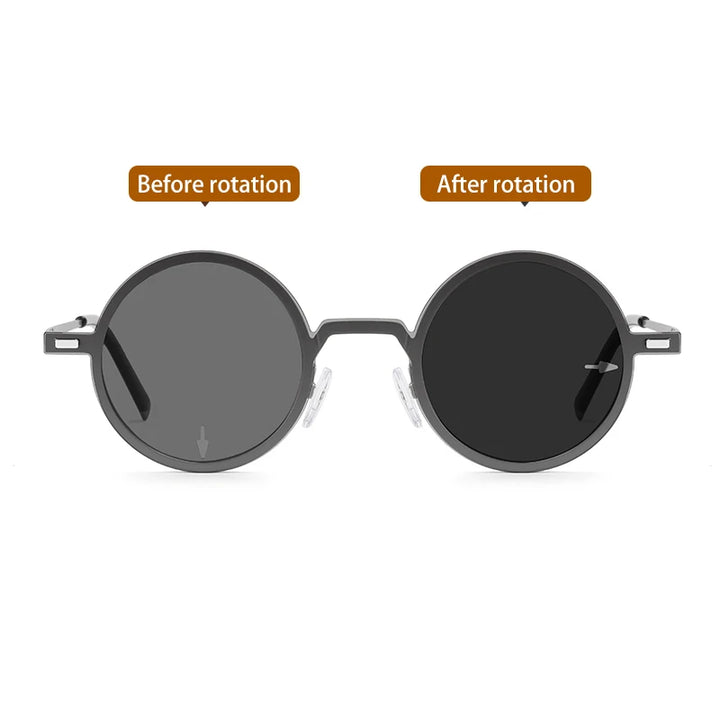 Vicky Women's Full Rim Round Steel Myopic Reading Glasses Clip On Sunglasses 520436