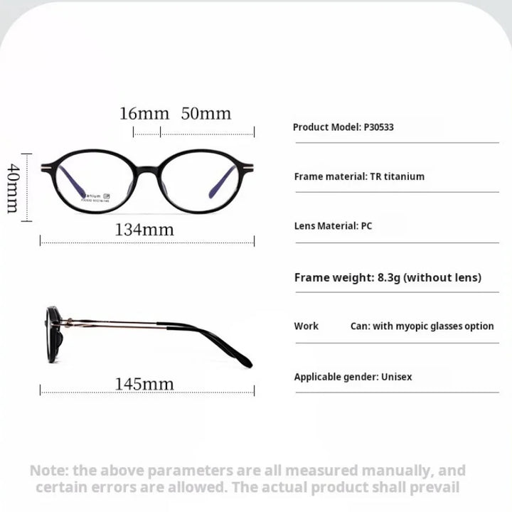 Xbora Women's Full Rim Oval Tr 90 Titanium-Alloy Eyeglasses 530533