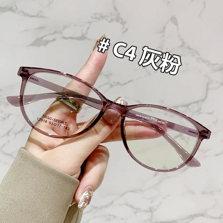 Zirosat Women's Full Rim Square Cat Eye Tr 90 Titanium Eyeglasses 12918