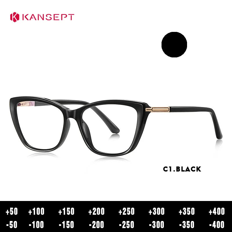 Kansept Women's Full Rim Cat Eye Tr 90 Titanium Reading Glasses 22335
