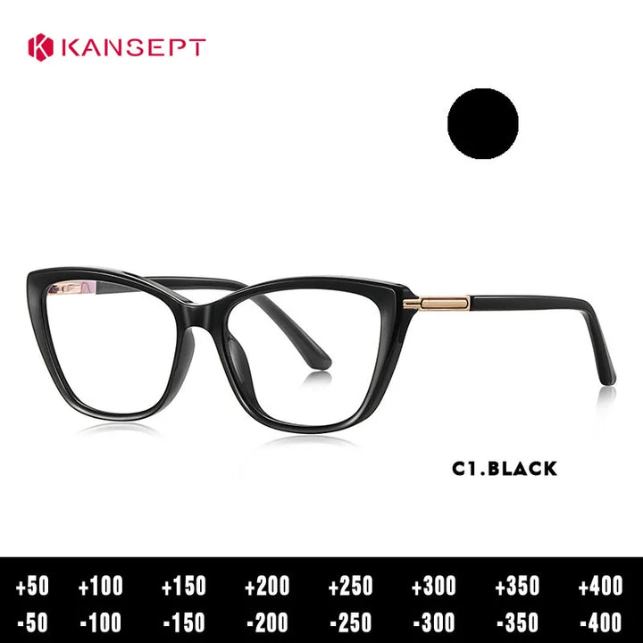 Kansept Women's Full Rim Cat Eye Tr 90 Titanium Reading Glasses 22335
