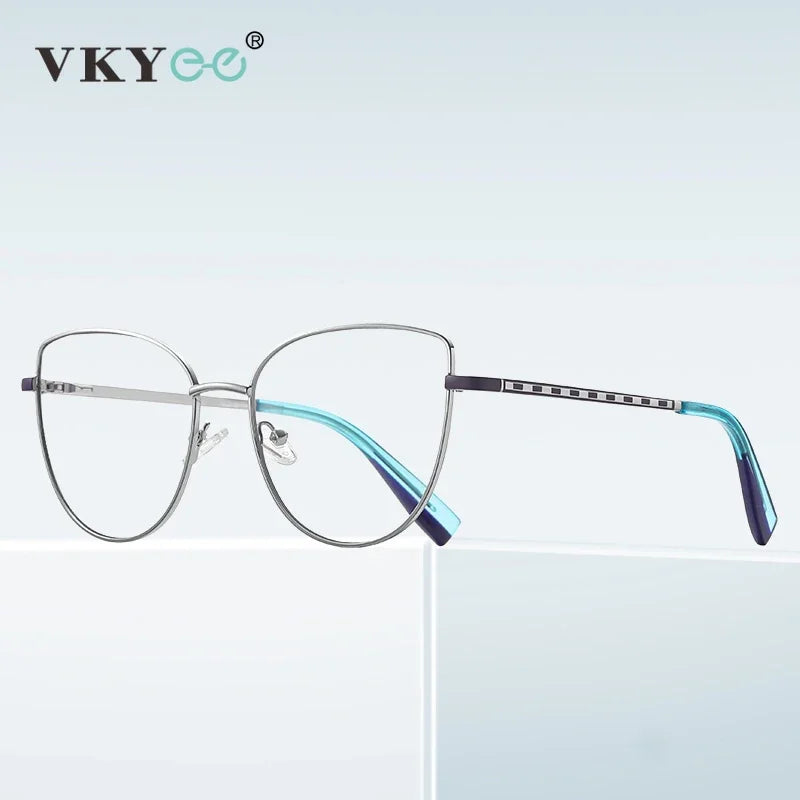 Vicky Womens Full Rim Cat Eye Round Alloy Reading Glasses 3060 Reading Glasses Vicky   