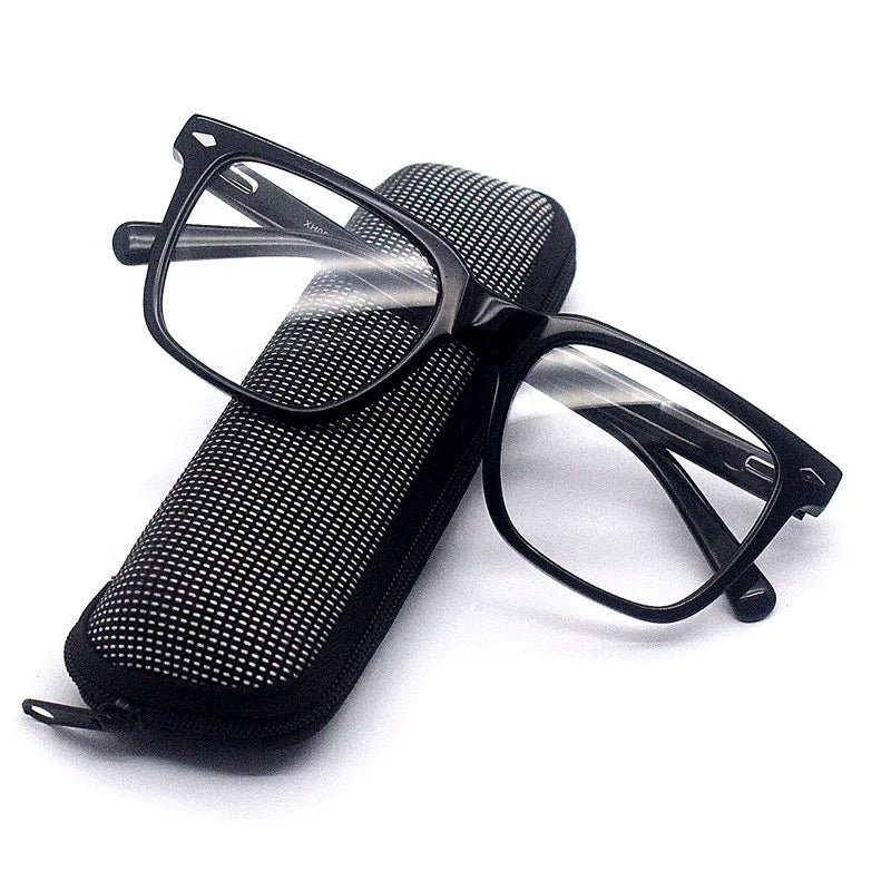 Cubojue Unisex Full Rim Square Acetate Reading Glasses Xh0011 Reading Glasses Cubojue black 0 