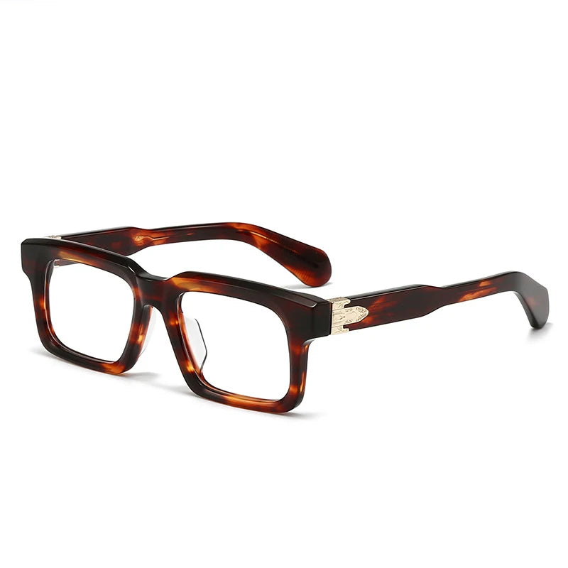 Black Mask Unisex Full Rim Square Thick Acetate Eyeglasses 30212 Full Rim Black Mask Tortoise  