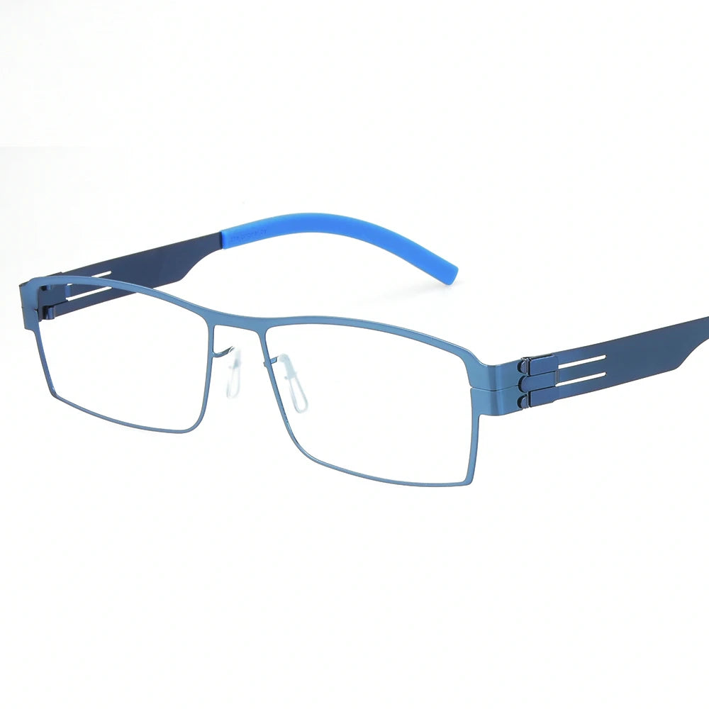 Bobbie Unisex Full Rim Square Screwless Steel Eyeglasses 508596