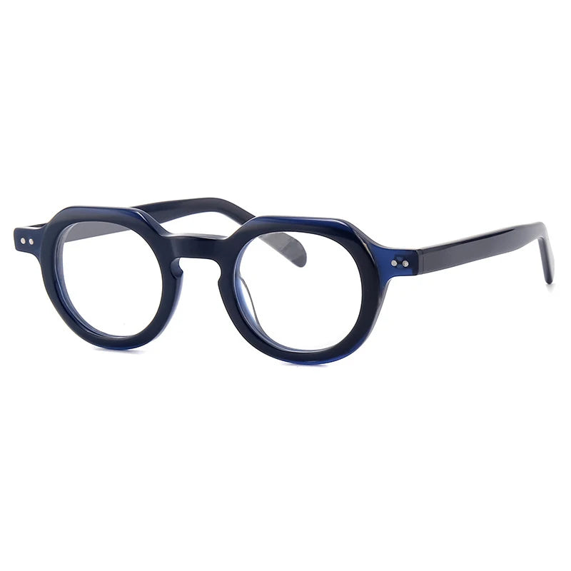 Gatenac Unisex Full Rim  Flat Top Round Acetate Eyeglasses G56071