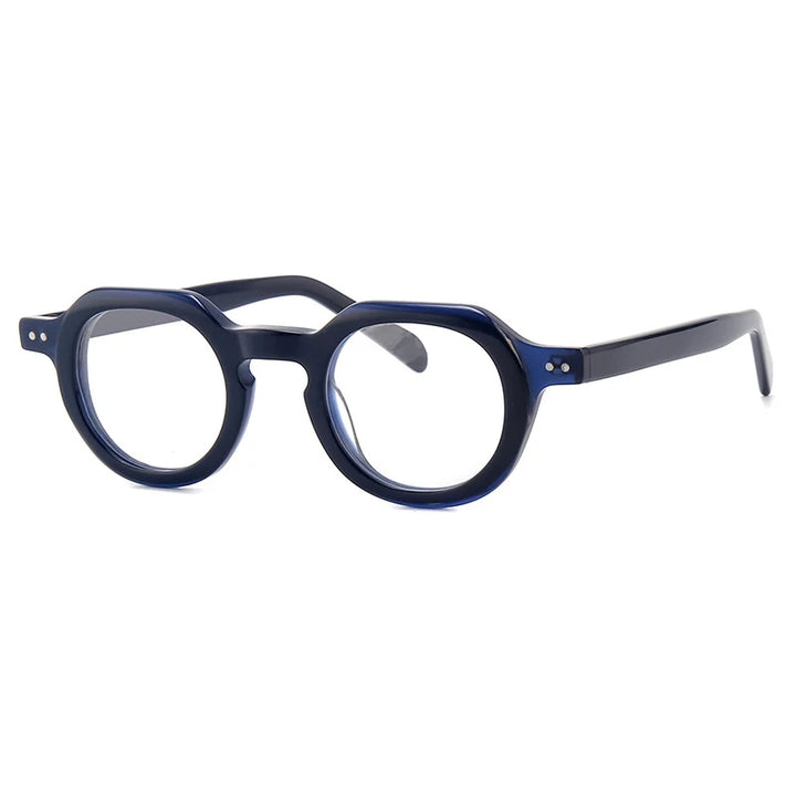 Gatenac Unisex Full Rim  Flat Top Round Acetate Eyeglasses G56071