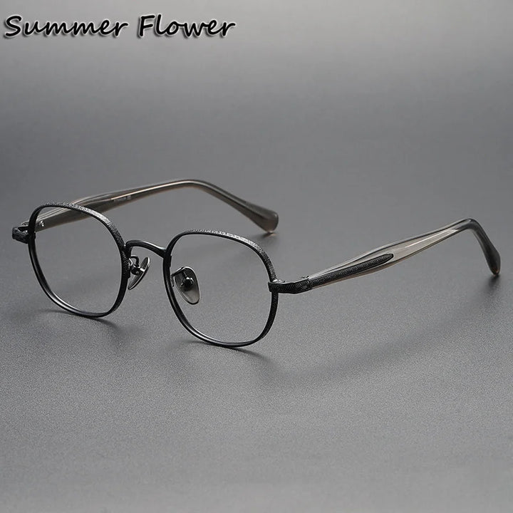 Summer Flower Women's Full Rim Square Oval Titanium Eyeglasses 641465