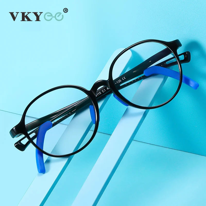 Vicky Youth Unisex Full Rim Round Tr 90 Titanium Eyeglasses 5115 Full Rim Vicky   