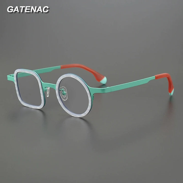 Gatenac Women's Full Rim Square Round Titanium Eyeglasses Gxyj185886