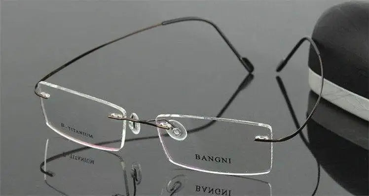 Brightzone Women's Rimless Square Screwless Titanium Eyeglasses 55956 Rimless Brightzone coffee