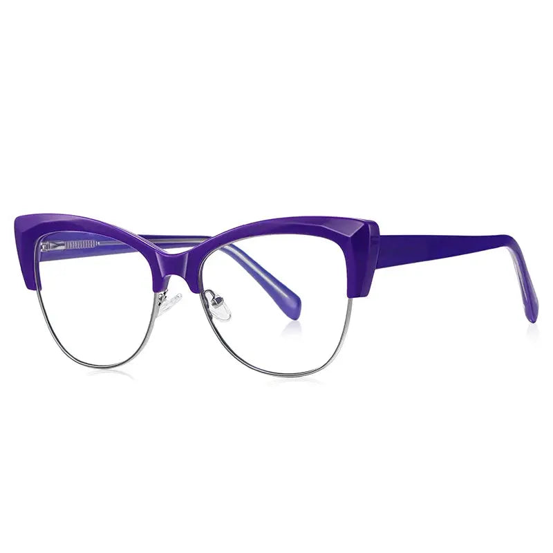 Vicky Women's Full Rim Cat Eye TR90 and Titanium Reading Glasses 2181 — view 2 | Vicky at FuzWeb