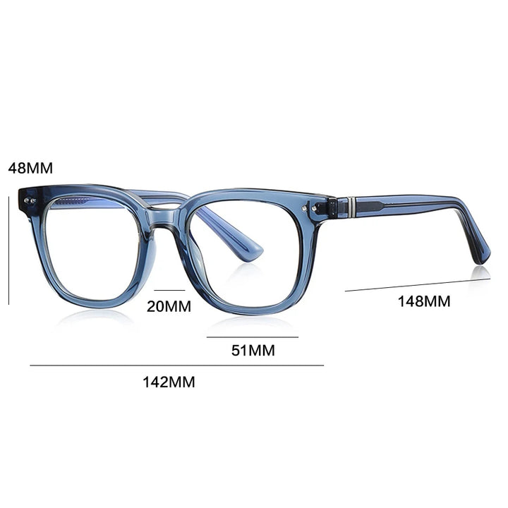 Gatenac Unisex Full Rim Square Tr 90 Titanium Reading Glasses Gxyj2229