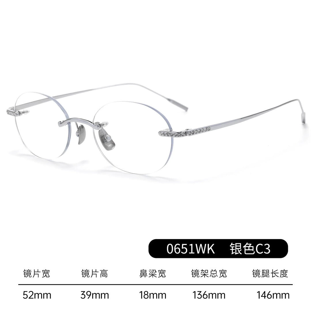 Bclear Women Rimless Oval Titanium Eyeglasses BSF-0651WK