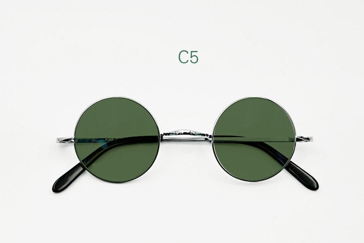 Yujo Unisex Full Rim Small 42mm Round Titanium Polarized Sunglasses Sunglasses Yujo C5 China 