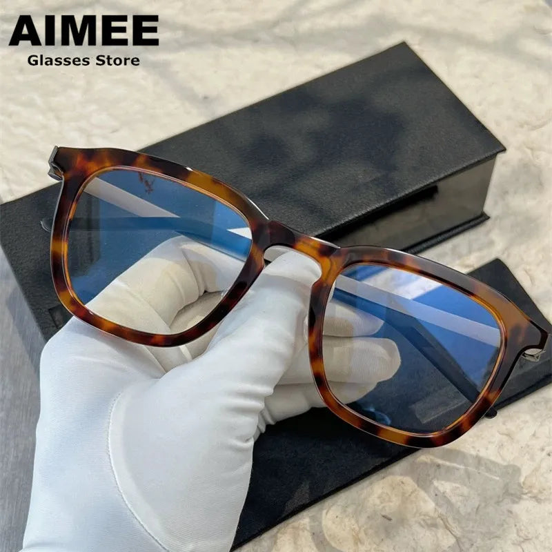 Aimee Unisex Full Rim Square Titanium Acetate Eyeglasses 81263