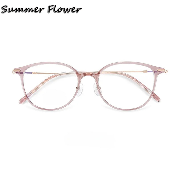 Summer Flower Unisex Full Rim Square Tr 90 Titanium Eyeglasses 618262