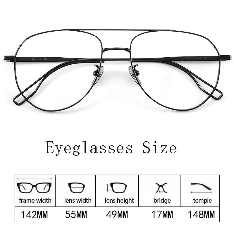 Hdcrafter Unisex Full Rim Oval Double Bridge Titanium Eyeglasses 959016