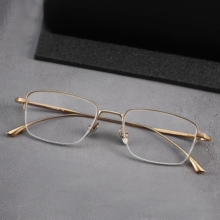 Blackmask Unisex Semi Rim Square Titanium Eyeglasses Fuz 5