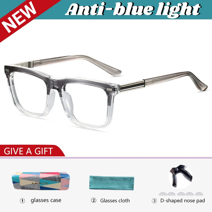 Vicky Men's Full Rim Square Tr 90 Alloy Reading Glasses 584007