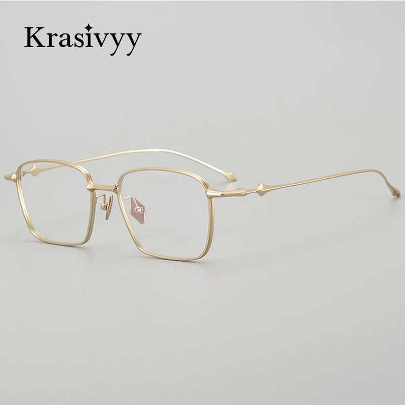 Krasivyy Men's Full Rim Square Titanium Eyeglasses A0201 Full Rim Krasivyy   