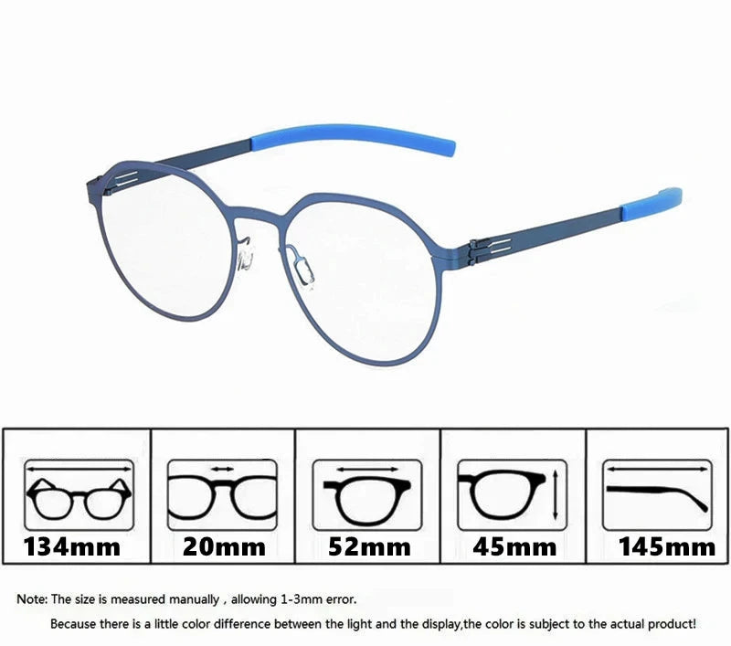 Bobbie Women's Full Rim Polygon Oval Steel Screwless Eyeglasses 524520