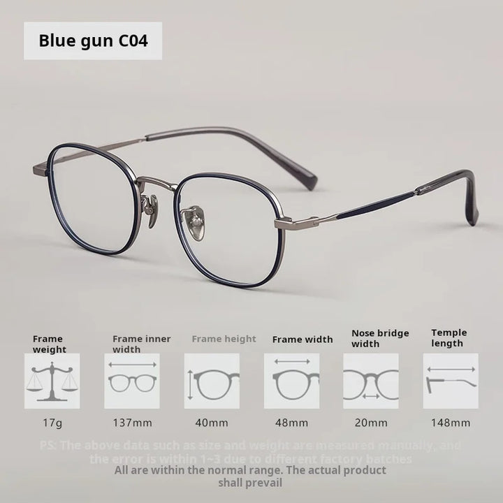 Xbora Women's Full Rim Flat Top Round Titanium Eyeglasses 98507