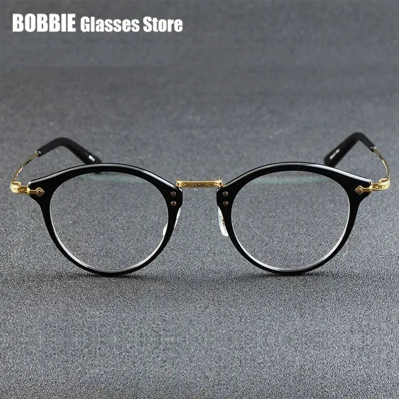 Bobbie 800500 Full Rim Men’s Polygon Acetate Titanium Frames — view 1 | Bobbie at FuzWeb