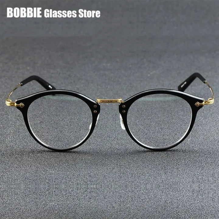 Bobbie 800500 Full Rim Men’s Polygon Acetate Titanium Frames — view 1 | Bobbie at FuzWeb