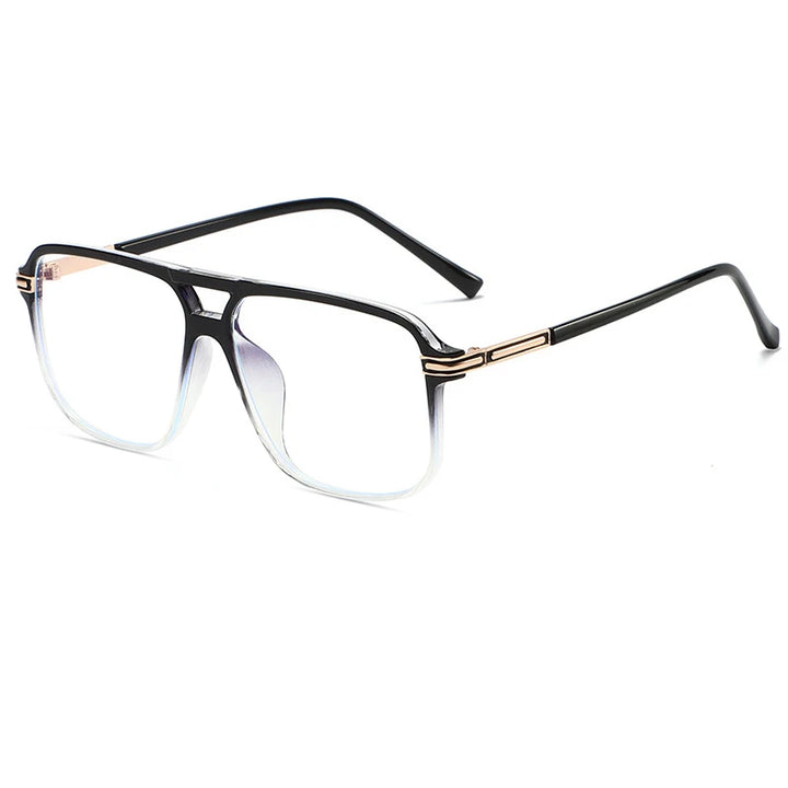 KatKani Unisex Full Rim Square Double Bridge Tr 90 Eyeglasses K260 Full Rim KatKani Eyeglasses Gradient Black  