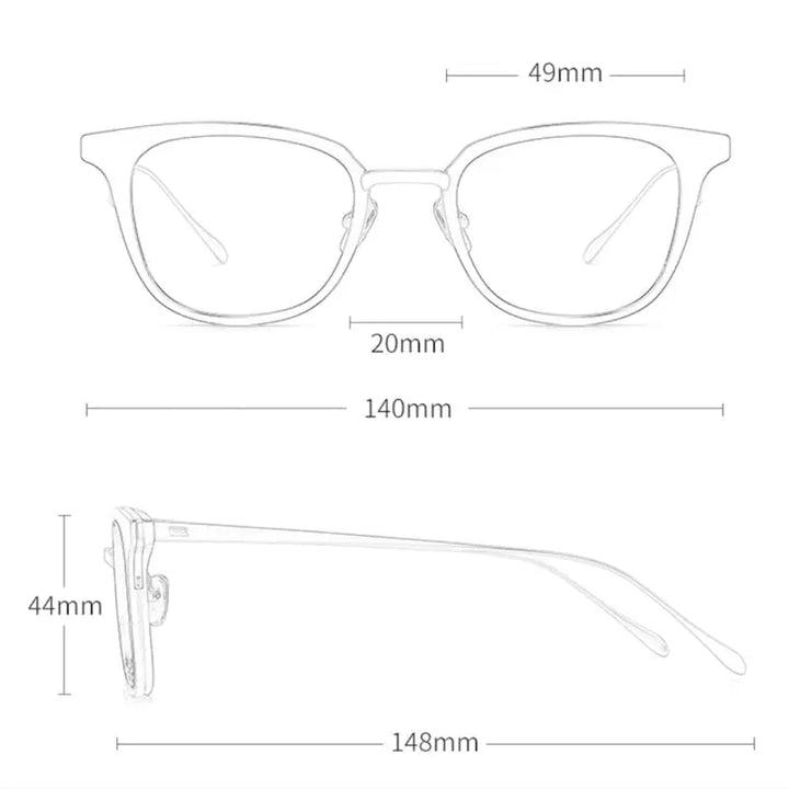 Gatenac Unisex Full Rim Square Acetate Titanium Eyeglasses 679903 — view 2 | Gatenac at FuzWeb