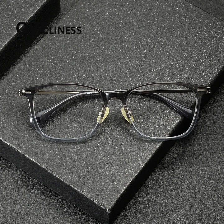 Oveliness Unisex Full Rim Square Titanium Acetate Eyeglasses 390012