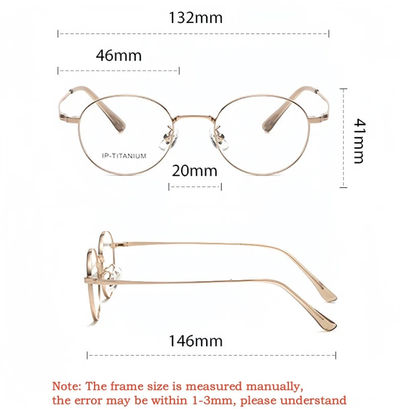 Yimaruili Women's Full Rim Oval Round Titanium Eyeglasses 698521
