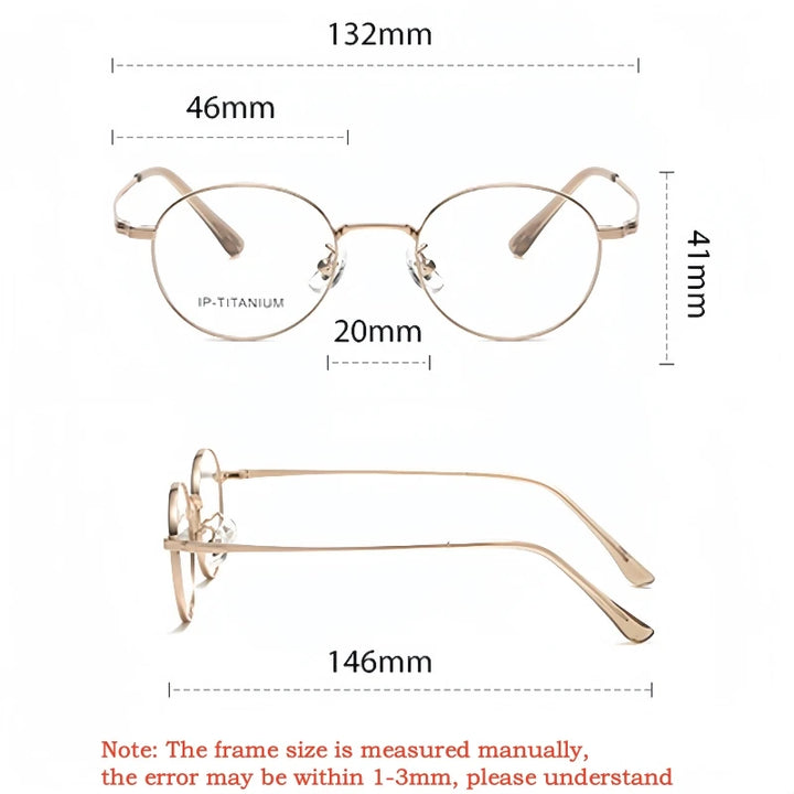 Yimaruili Women's Full Rim Oval Round Titanium Eyeglasses 698521