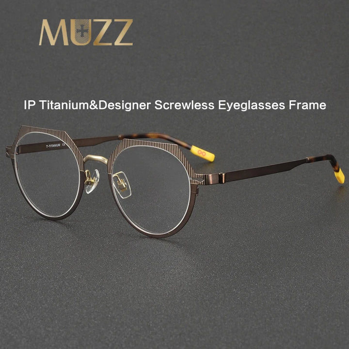 Muzz 81102 unisex screwless IP titanium prescription eyeglasses