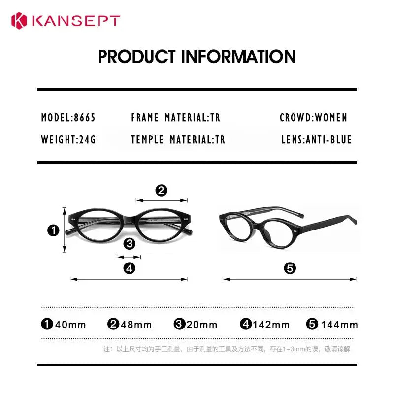 Kansept Unisex Full Rim Oval Tr 90 Frames 866500 FuzWeb