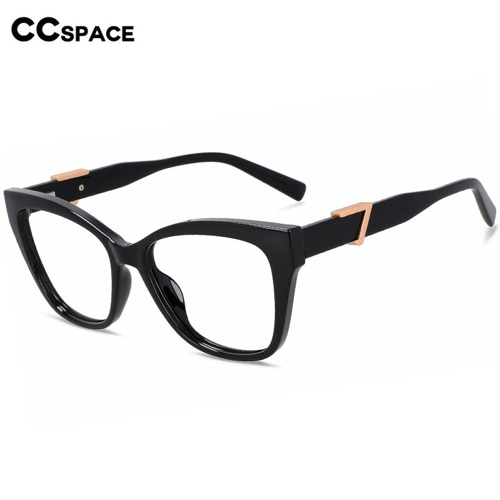 CCSpace Women's Full Rim Cat Eye Acetate Tr 90 Eyeglasses 56490 Full Rim CCspace   