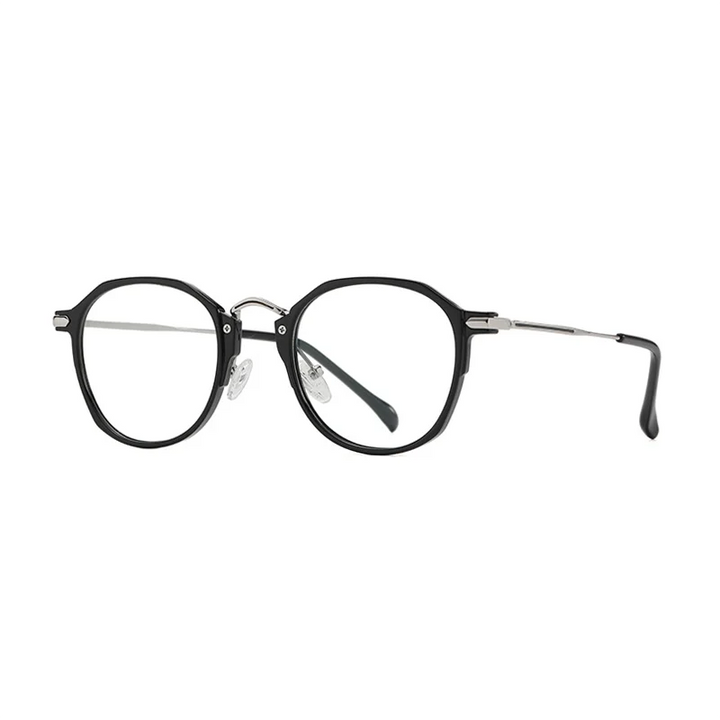 Ralferty Women's Full Rim Polygon Tr 90 Titanium Eyeglasses R847 Full Rim Ralferty C01 Black CHINA 